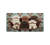 Poodles Dogs Mouse Pad Portable Non Slip Keyboard Mat 12 X 24 in Square Anime Desk Pad Protectort Retro Elegant Desk Mat for Home Office and Game