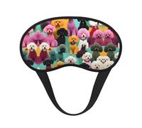 Poodles Dogs Print Blackout Sleep Mask - Side Sleeper Eye Cover, Soft Comfort, Perfect for Travel, Meditation
