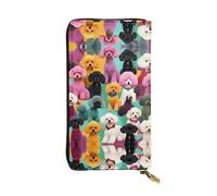 Poodles Dogs Print Leather Long Clutch Wallet â€“ Fashionable Personalized Wallet, Multiple Card Slots, Gift Ready, Black, One Size