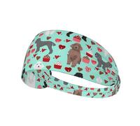 Poodles Dogs Print Non-Slip Elastic Running Headband, Sweat Absorbing Stretchy Hair Bands For Gym Yoga, Soft Skin-Friendly Foldable Workout Headband