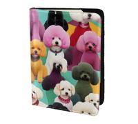 Poodles Dogs Print Passport Holder for Travel,Wallet Case RFID Blocking Leather Card Slot Protector