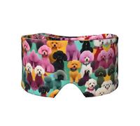 Poodles Dogs Print Sleep Eye and Ear Muffs Mask - Adjustable Yoga Travel Headband, Keep Warm Shading Comfortable Aid