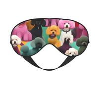 Poodles Dogs Print Sleep Eye Smask with Strap Eye Shade for Travel Nap Meditation