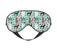Poodles Dogs Print Soft Eye Mask Lightweight Sleep Aid Breathable Blackout Travel Nap Yoga Meditation