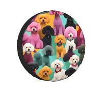 Poodles Dogs Print Spare tires cover,Universal Fit for Trailer SUV Trucks and other vehicles(60-83 cm)