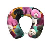 Poodles Dogs Print Travel Pillow - Memory Neck Pillow For Adults,Children, Convenient & Portable U Shaped Pillows