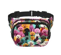 Poodles Dogs print Womens Fanny Pack Everyday Hip Pouch Waist Bag for Travel Outdoor Running Hunting for Adult, Black, One Size
