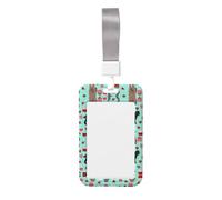 Poodles Dogs Printed Card Badge Holder with Neck Strap, Vertical Cards Holder Anti-Scratch and Easy-Scan, for Office, School