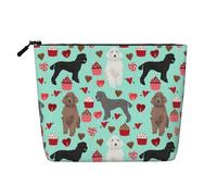 Poodles Dogs Printed Make up Bag for Women Makeup Bags Zipper Travel Cosmetic Bags Pouch Organizer