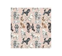 Poodles Dogs Printed Square Jigsaw Puzzle 16x16 CM, Puzzle Challenging Game for Adults Gifts, Family Fun Decorative Wall Decor