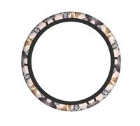 Poodles Dogs Printed Steering Wheel Cover, Car Interior Accessory, Easy To Install And Suitable For Most Car Models.