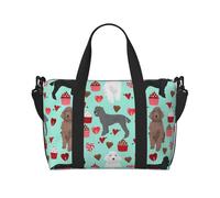 Poodles Dogs Printed Travel Duffel Bag for Women Men - Weekend Overnight Bags with Adjustable Shoulder Strap and Handle