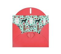 Poodles Dogs Printing Notecards With Envelopes Funny Love Buckle Pearl Paper Envelope Packaging Holiday Greeting