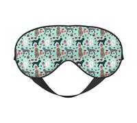 Poodles Dogs Printing Soft Eye Mask Reversible Cover for Travel Adjustable Strap Blackout Sleep