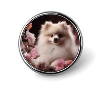 Poodles Dogs Round Lapel Pin Brooch Badge Cute Tie Tack Pin for Hats, Clothing, Bags Unique Fashion Accessories Gift for Men & Women, Circular, Aluminum, no gemstone