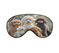 Poodles Dogs Sleep Eye Mask for Side Sleeper Luxury Eye Cover Eyeshade with Adjustable Strap Relaxing Zero Pressure Sleeping Mask Light Blocking Night Blindfold for Travel
