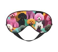 Poodles Dogs Sleep Mask,100% Natural Mulberry Silk Eye Mask with, Ultra-Soft Eye Covers for Sleeping, Travel, Nap
