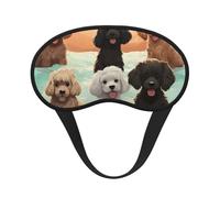 Poodles Dogs Sleep Mask for Side Sleeper, Blackout Eye Mask for Women Men, Zero Pressure Sleeping Masks Soft Breathable Eye Cover Comfortable Blindfold Eyeshade for Night Sleep