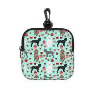 Poodles Dogs Square Zipper Pouch with All-Over Print,Waterproof Rubber-Fabric, Lightweight Durable Small Organizer Bag for Coins, Cards, Keys