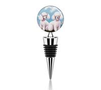 Poodles Dogs Wine Stoppers Reusable Wine Bottle Stopper Decorative Champagne Stoppers Silicone Beverage Bottle Sealer Keep Fresh, Leakproof Wines Saver for Bar Party Decor