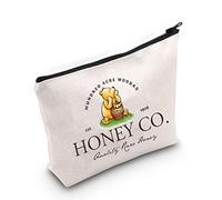 Pooh Bear Gifts Vintage Hundred Acre Woods Honey Co Zipper Cosmetic Bag Gift Pooh Gift for Women Pooh Lover Gift (Hundred Acre)