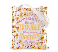Pooh Bear Lovers Piglet Fans Tote Bag - Cartoon Movie Merchandise WDW Magic Kingdom Character Gift