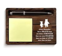 Pooh Bear Sticky Note Holder Encouragement Gifts Positive Always Remember You're Braver Self-Stick Note Pad Holders, Inspirational Pooh Bear Gifts for Women Coworker Besties Daughter