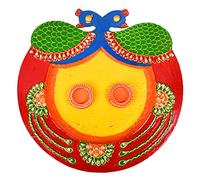 Pooja Thali Handcrafted MDF Wooden Pooja Thali Plate Wedding Engagement Plate Puja Thali with Essential Pooja Articles for Aarti Rituals Traditional Ganesha Ganpati Festival & Gifting(Size:-12")