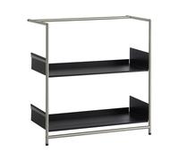 Pool 82 Anlehnregal / Schuhregal Mox Gestell chrom matt Tablaren schwarz - MOX POOL 82 CHROM M SCHWARZ