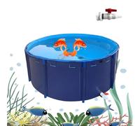 Pool Above Ground Round Outdoor Fish Pond Pool Aquarium PVC Canvas Liners with Steel Frame,Koi Fish Pond，Easily Assembled quick cleaning A drain is added to the bottom Water Storage Pool
