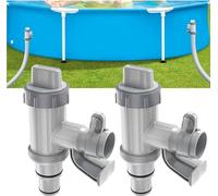 Pool Accessories Pool Plunger Valve for Above Ground Pool | 2 in 1 Pool Shut-off Valve | Pool Accessories for Intex / Bestway / Coleman Pool, Shut-off Valve for Above Ground Swimming Pools (2 Pieces)