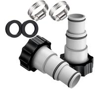 Pool Adapter A, Pack of 2 Pool Hose, Hose Adapter with Thread, Hose Nozzle with Sealing Ring, Pool Pump Hose Adapter for 32 and 38 mm Connection, Connection Set Hose Adapter for Intex Pumps