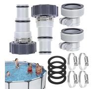 Pool Adapters - Replacement Hose Kit, with Clamp and Washer Adapters for Pool Suction Hose Suitable for 38 mm and 32 mm - For Ground Connection External Filter