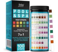 Pool and Hot Tub Test Strips - 7 in 1 Pool and Spa Test Strips, Quick and Accurate 100 Bromine, pH, Hardness, Alkalinity & Chlorine Test Strips, with Ebook - Pool Water Testing Kit - JNW Direct