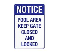 Pool Area, Keep Gate Closed And Locked Sign, Bilingual English Spanish Safety Signs 8x12 Inch