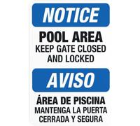Pool Area Keep Gate Closed And Locked Sign Bilingual English Spanish Warning Sign Pool Security Metal Signs For Home Business Outdoor Indoor Wall Safety Caution Decor Gift For Women Men 8x12 Inch
