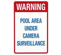 Pool Area Under Camera SuCamper Trailereillance Warning Sign Pool Security Metal Signs For Home Business Outdoor Indoor Road Yard Garage Street Wall Safety Caution Decor Gift For Women Men 8x12 Inch