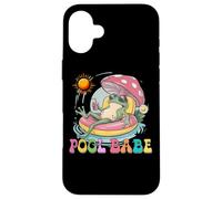 Pool Babe Cute Frog Mushroom Retro Summer Vibes Case for iPhone 16 Plus