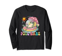 Pool Babe Cute Frog Mushroom Retro Summer Vibes Long Sleeve T-Shirt
