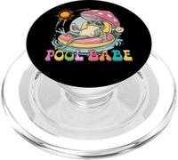 Pool Babe Cute Frog Mushroom Retro Summer Vibes PopSockets PopGrip for MagSafe
