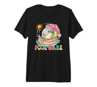 Pool Babe Cute Frog Mushroom Retro Summer Vibes Premium T-Shirt