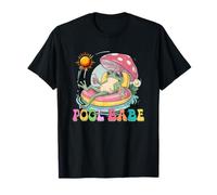 Pool Babe Cute Frog Mushroom Retro Summer Vibes T-Shirt