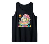 Pool Babe Cute Frog Mushroom Retro Summer Vibes Tank Top