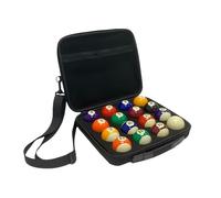 Pool Ball Carrying Case - Portable Organizer with Handle and Shoulder Strap | Billiard Storage Bag Holds 16 Standard Balls for Indoor and Outdoor Game Night Entertainment