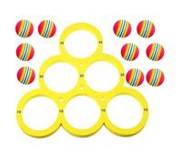 Pool Ball Throwing Game: Outdoor Swimming Pool Game for Water Sports with Scoring, Floating Foam Rings and 10 EVA Balls, Swimming Pool Toys for Watching Pools