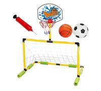 Pool Basketball - 4 Floaiting Basketball Hop Inflatable Floating Hoop Game with 3 Balls Pump and Football Waterproof Portable Door Frame for Lake Beach Gym Backyard Children Adults