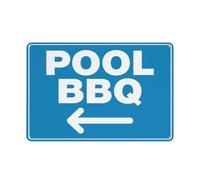 Pool Bbq Left Arrow Sign 12 X 8 Inches Aluminum Sign Reflective - Uv Protected, Waterproof, Weatherproof And Fade Resistant - 4Pre-Drilled Holes