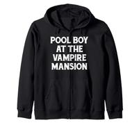 Pool Boy At The Vampire Mansion Funny Emo Punk Goth Grunge Zip Hoodie