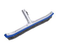 Pool Brush Blue 46cm Aluminium Stainless Steel Curved Extra Wide 31.5mm Heavy XL