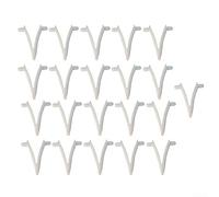 Pool Brush Clip 21-Pack Heavy Duty Plastic V-Clips for Standard 1.25 Inch Poles - Secure Attachment for Skimmers Rakes Vacuum Heads White Replacement Parts